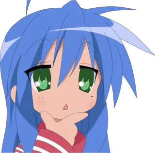 😮 Konata Izumi Lucky Star Anime, Chica, Pensando, Linda, Manga, Lucky Star, Konata telegram sticker