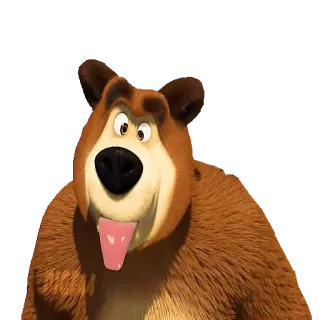 😛 Bear Masha and the Bear oso, dibujos animados, animal, animado, lengua telegram sticker