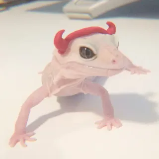 🦎 lagarto, gecko, animal, réptil, chifres, diabo telegram sticker