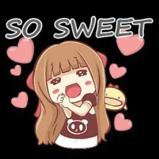 😍 SO SWEET милые, сладкие, сердечки, мультик, девочка, очаровательные telegram sticker