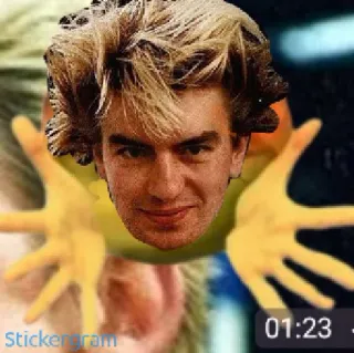 🥴 Stickergram стикер, мужчина, лицо, коллаж, смешной, юмор telegram sticker