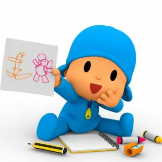 😆 Pocoyo Cartoon, Personage, Tekening, Animatie, Kinderen, Kinderen telegram sticker