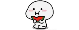 🍚 carino, anguria, cartone animato, cibo, snack telegram sticker