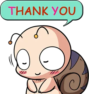 🙏 THANK YOU gracias, lindo, dibujos animados, caracol whatsapp sticker