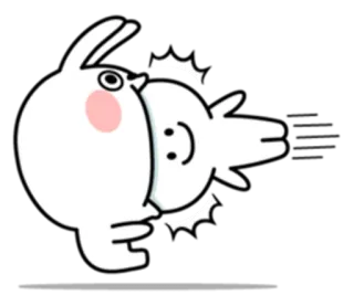 😳 konijn, cartoon, grappig, dier, schattig, blij, knuffel telegram sticker
