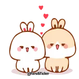 😍 @FarsSticker cute, kawaii, rabbits, animals, cartoon, stickers telegram sticker