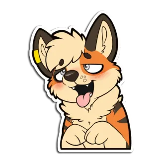 ☺️ furry, anthropomorphic, cute, canine, animal, sticker telegram sticker