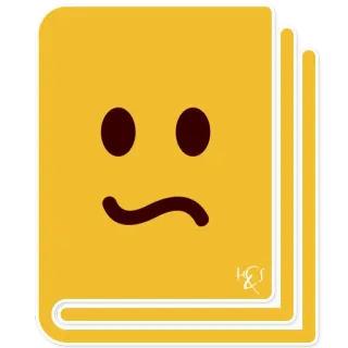 📔 libro, emoji, triste, icono, amarillo telegram sticker