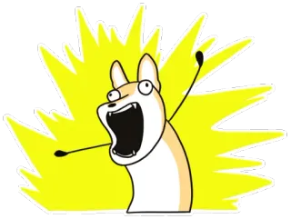 🙋 anjing, teriakan, kaget, takut, kartun, binatang, ekspresi telegram sticker