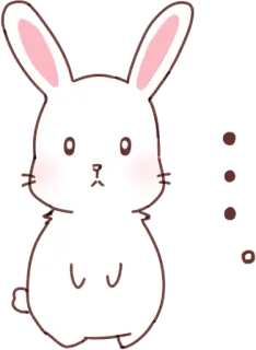 😶 conejo, conejito, blanco, lindo, animal whatsapp sticker