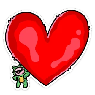 ❤️ heart, cartoon, love, kawaii, cute, sticker telegram sticker