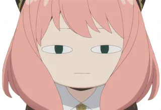 😐 Anya Forger Spy × Family Anime, Spy x Family, Anya Forger, Ekspresi wajah, Kartun whatsapp sticker