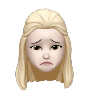 🚹 絵文字, 悲しい, 女性, 顔, 金髪, 泣く, 動揺 whatsapp sticker