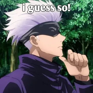 🤔 Satoru Gojo Jujutsu Kaisen i guess so! anime, gojo, satoru, jujutsu kaisen, character whatsapp sticker