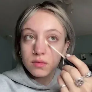 💜 Make-up, Schönheit, Concealer, Tutorial, Kosmetik, Gesicht, Frau telegram sticker
