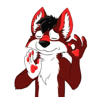👌 퍼리, 여우, 캐릭터, 만화 telegram sticker