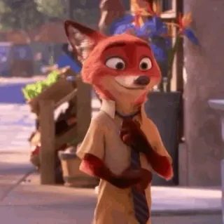 🦊 Nick Wilde Zootopia Nick Wilde, Fuchs, Zoomania, Cartoon, animiert, Charakter telegram sticker