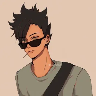 😎 @AESHEGEMI Anime, Sonnenbrille, Charakter, Kunstwerk telegram sticker