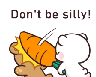 😡 Don't be silly! น่ารัก, หมี, แครอท, ตลก, การ์ตูน telegram sticker