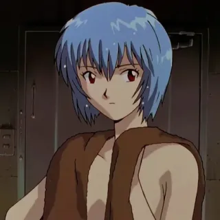 📓 Rei Ayanami Neon Genesis Evangelion Anime, Charakter, Weiblich, Blaue Haare, Rei Ayanami whatsapp sticker