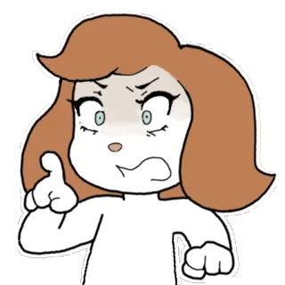 😤 Dessin animé, Femme, En colère, Expression, Pointant telegram sticker
