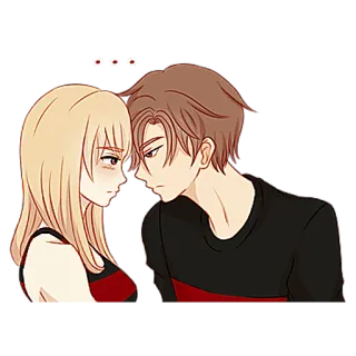 😍 anime, couple, romance, relationship, cartoon, illustration telegram sticker