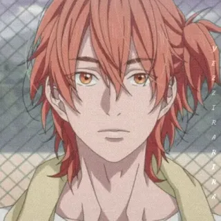 💛 Yezziraira anime, boy, orange hair, portrait telegram sticker
