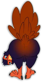 🎃 oiseau, animal, plumes de queue, dessin animé, dessin telegram sticker