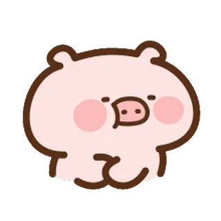 ⭐️ maiale, animale, carino, cartone animato, kawaii, rosa telegram sticker