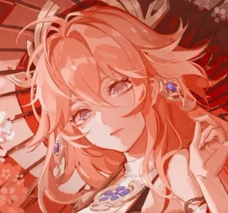 🌟 Yae Miko Genshin Impact Anime, Yae Miko, Genshin Impact, Game, Nhân vật, Phụ nữ whatsapp sticker