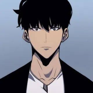 ♠️ Sung Jinwoo Solo Leveling anime, manhwa, protagonist, black hair, hunter whatsapp sticker