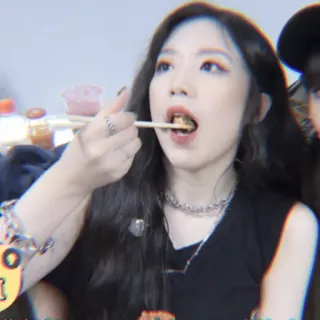 🐰 eating, woman, food, chopsticks telegram sticker