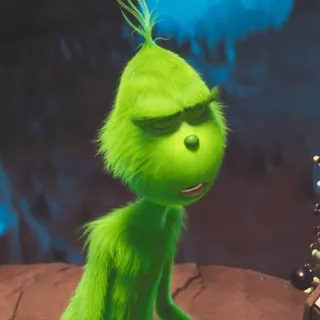 😌 Grinch กริ๊นช์, คริสต์มาส, วันหยุด, การ์ตูน, รื่นเริง whatsapp sticker
