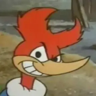 😈 Woody Woodpecker cartoon, bird, woodpecker, funny, classic telegram sticker
