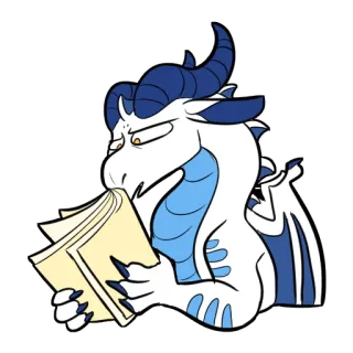 📕 龙, 阅读, 书, 奇幻, 卡通, 神话生物 telegram sticker