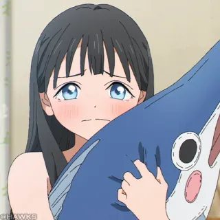 🎐 Anime, Ragazza, Pesce, Cartone animato, Carino, Personaggio, Illustrazione telegram sticker