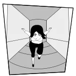 🏃‍♀️ อนิเมะ, การ์ตูน, ผู้หญิง, วิ่ง, อุโมงค์, งานศิลปะ telegram sticker
