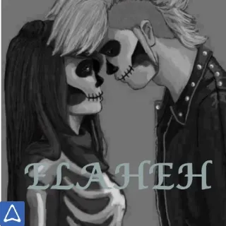😏 ELLAHEH скелет, любовь, череп, пара, хэллоуин telegram sticker