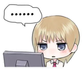 💻 Anime, Chibi, Computer, Denken, Süß, Kawaii telegram sticker