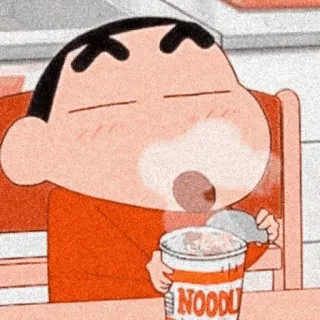 💈 Shin-chan Nohara Crayon Shin-chan NOODLE 짱구는 못말려, 애니메이션, 만화, 국수, 먹방 whatsapp sticker