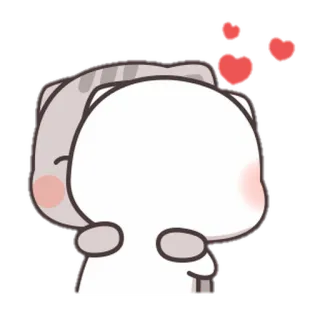 🥰 Liebe, Umarmung, süß, Cartoon, Katze, Herzen whatsapp sticker