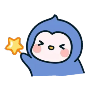 🐧 かわいい, 星, 幸せ, 可愛い, 漫画, イラスト telegram sticker