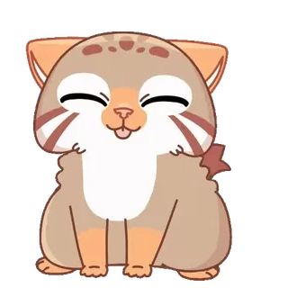 🤩 猫, 動物, 可愛い, 漫画, 幸せ, マヌルネコ telegram sticker