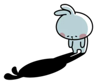 😞 кролик, милый, мультик, стикер telegram sticker