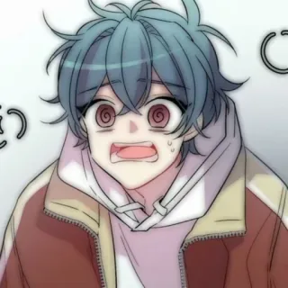 💬 Anime, Manga, Personaje, Preocupado, Ansioso, Dibujo animado, Ilustración telegram sticker