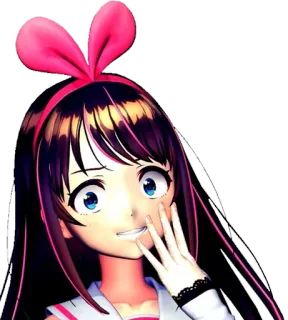 😃 Kizuna AI kizuna ai, vtuber, garota anime, orelhas de coelho, youtuber virtual, cultura pop japonesa whatsapp sticker
