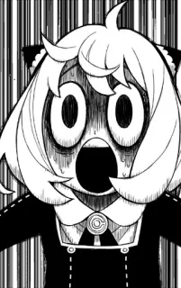 😱 Anya Forger Spy x Family Anime, Manga, Anya, impactada, expresión, gracioso, Spy x Family telegram sticker