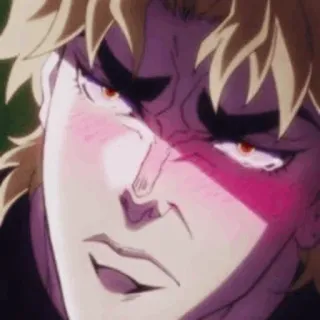 😐 Dio Brando JoJo's Bizarre Adventure 动漫, 反派, 漫画, 脸红, 角色 telegram sticker