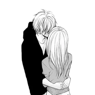 ♥️ Anime, Pareja, Amor, Romance, Abrazo, Dibujo telegram sticker