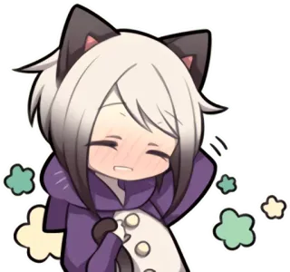 ☺️ Anime, Oreilles de chat, Dessin animé, Mignon, Kawaii whatsapp sticker